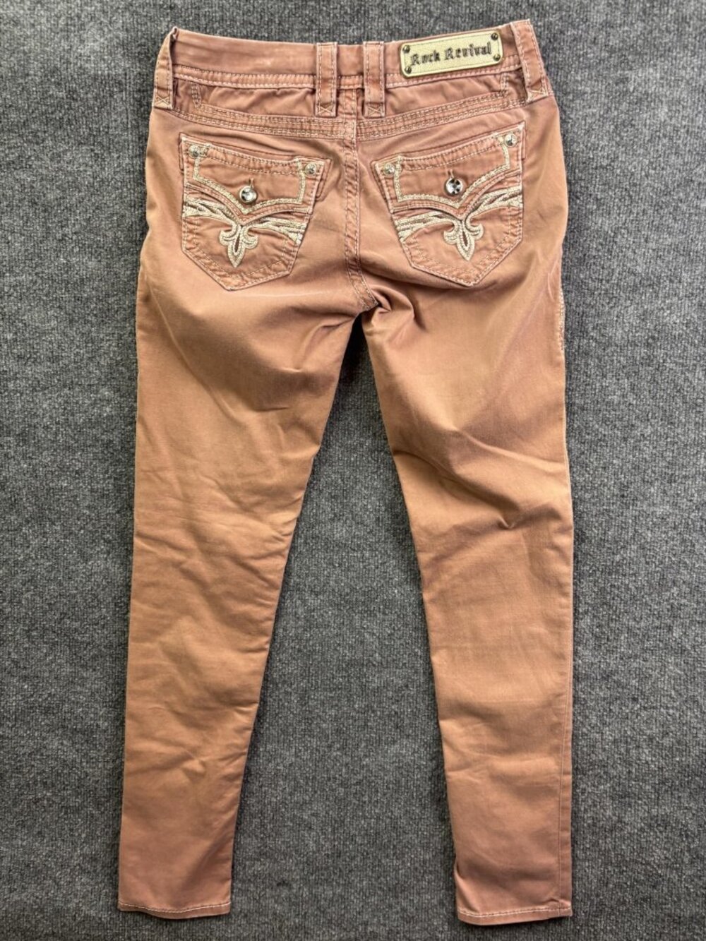 Rock Revival Roselle Ankle Skinny Jeans Womens‎ 26 Pink Mid Rise Stretch 26x28 - Picture 9 of 10